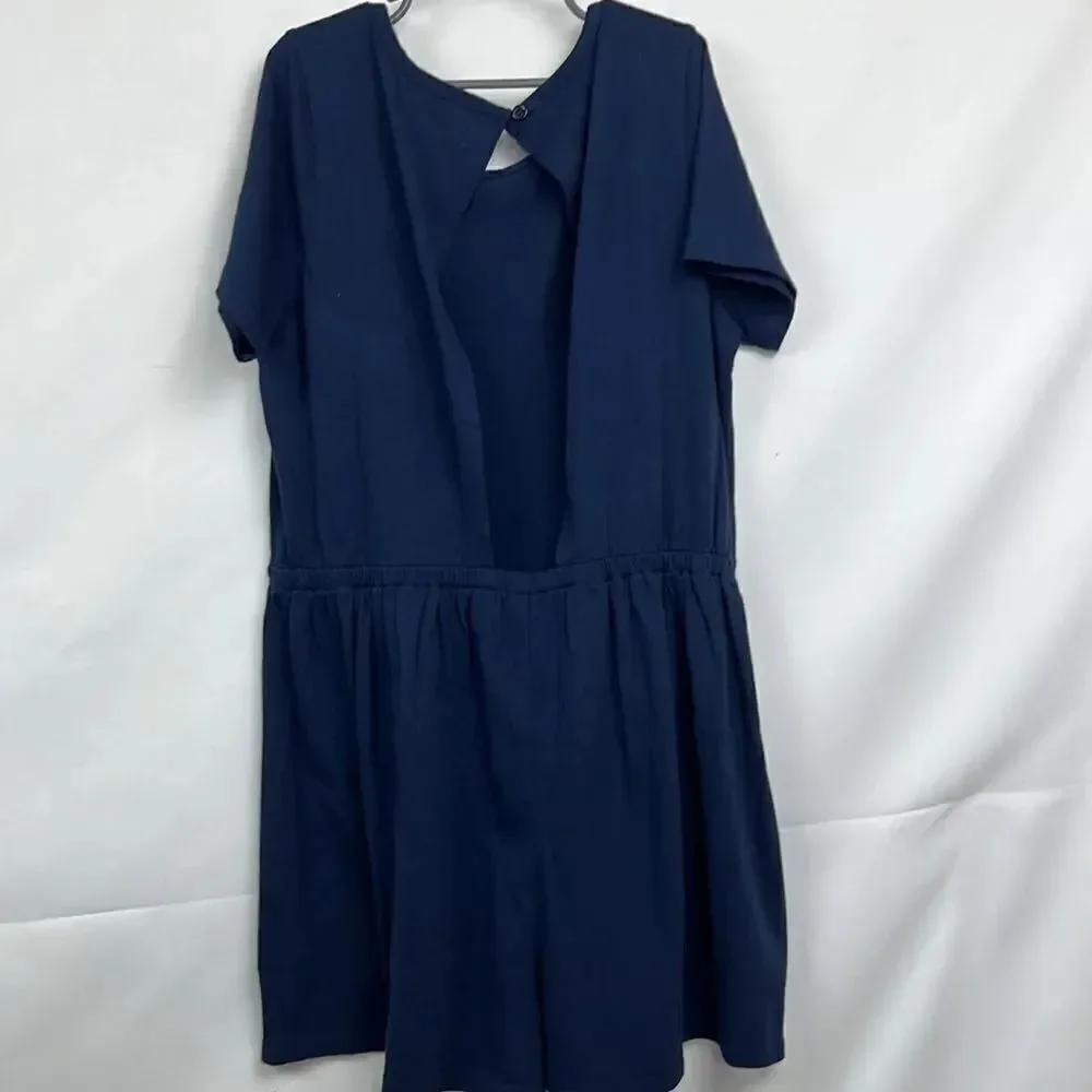 Melrose and Market Navy Open back knit girls romper size xl (14/16) EUC